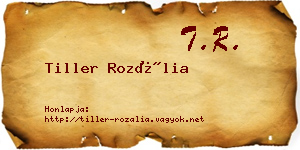Tiller Rozália névjegykártya